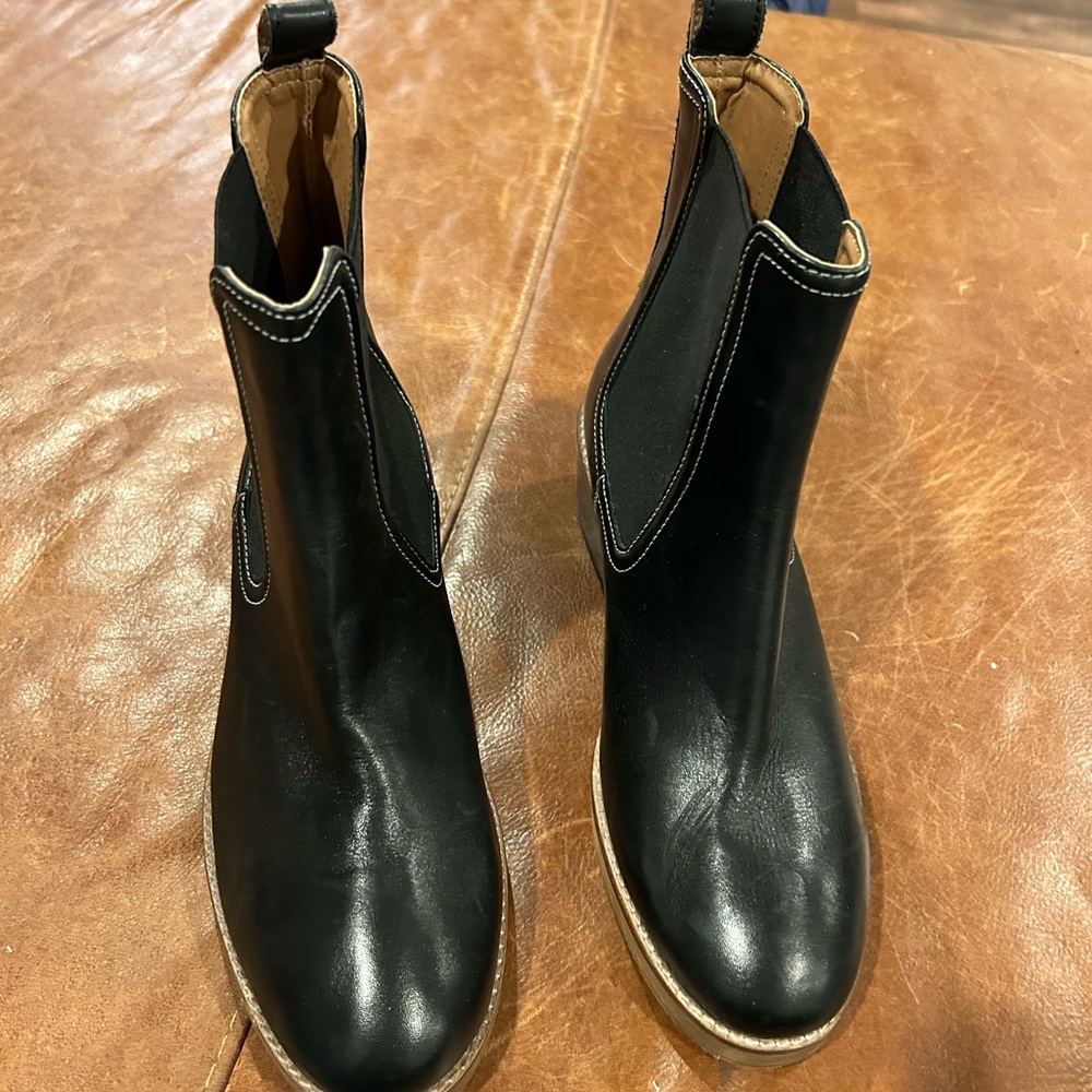 Black Leather Ankle Boots
